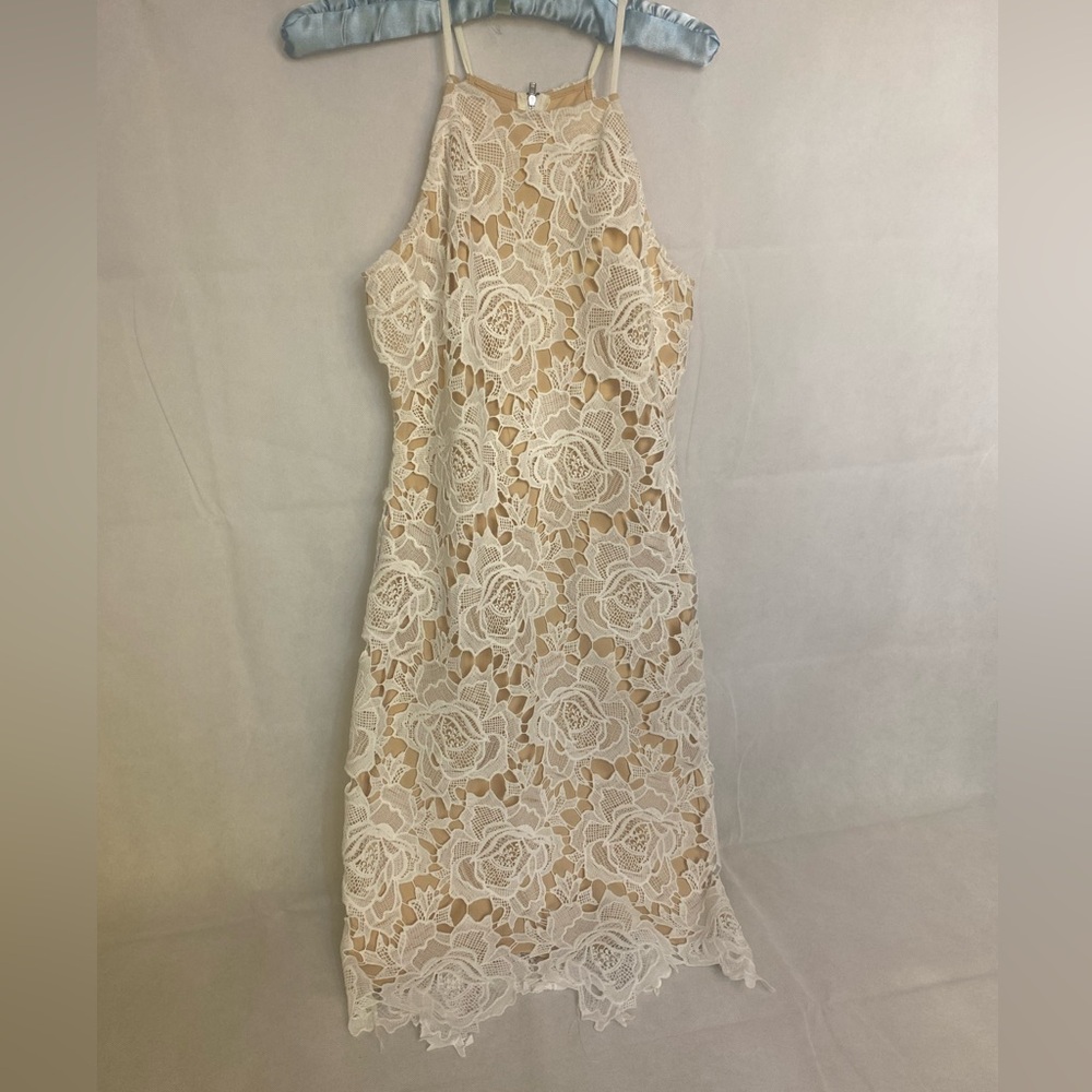 Lulu's, white laced halter dress